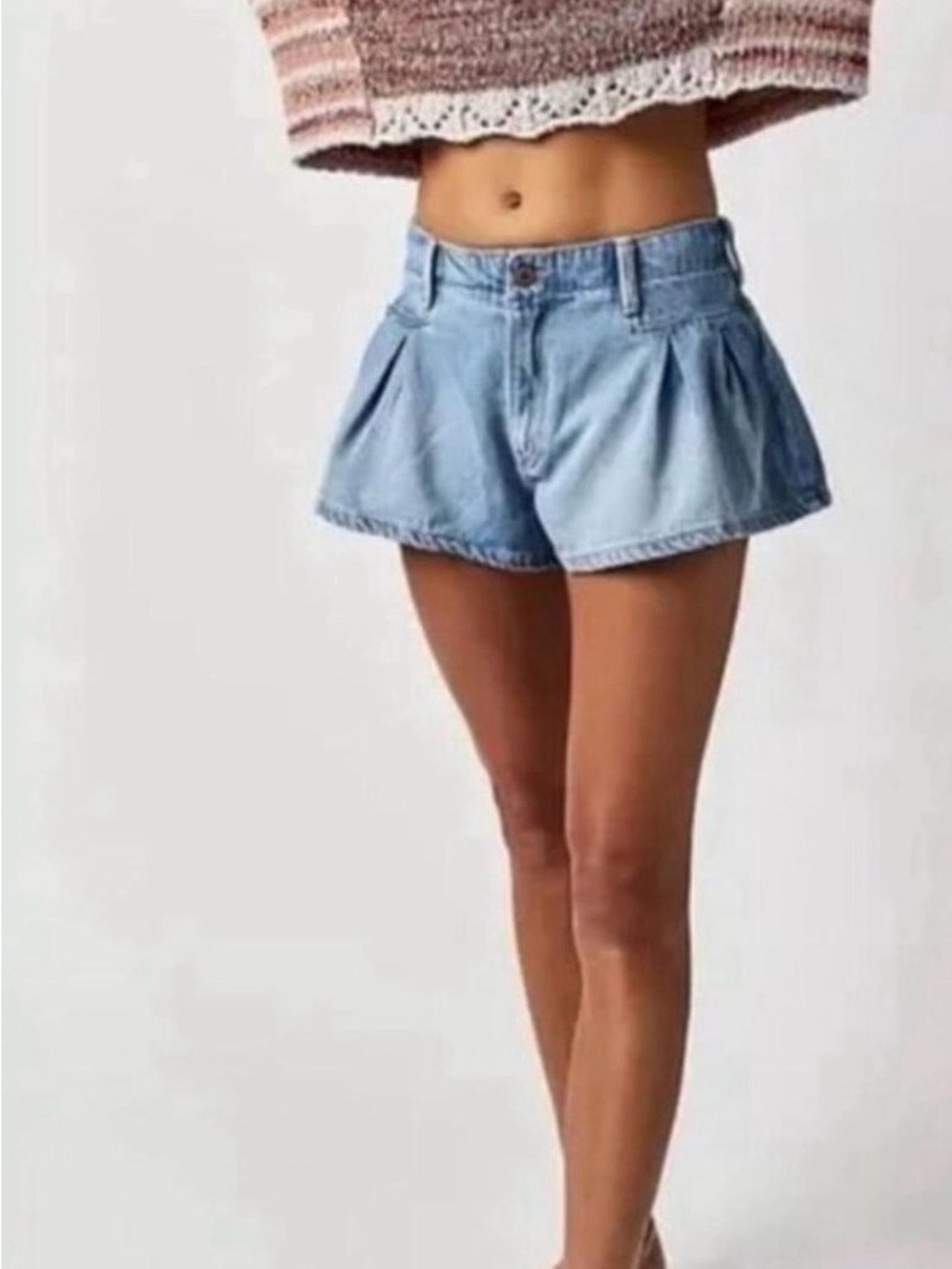 Free people Bluebell low rise Denim Pleated Women’s Shorts